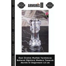 Armoris Özel Üretim Mutfak Yardımcısı Baharat Öğütücü Modern Tasarım Akrilik El Değirmeni 13 cm