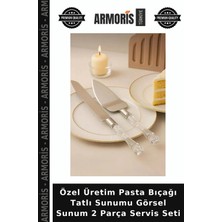 Armoris Özel Üretim Pasta Bıçağı Tatlı Sunumu Görsel Sunum 2 Parça Servis Seti