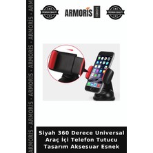 Armoris Siyah 360 Derece Universal Araç Içi Telefon Tutucu Tasarım Aksesuar Esnek