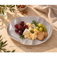 Ceres Shop Ceresshop El Yapımı Seramik Peynir Tabağı Benekli – 25 cm