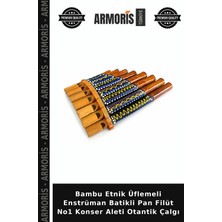 Armoris Bambu Etnik Üflemeli Enstrüman Batikli Pan Filüt No1 Konser Aleti Otantik Çalgı