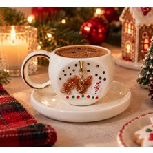 Ceres Shop Ceresshop Yeni Yıl Temalı El Yapımı Harf Charmlı Seramik Fincan (Istediğiniz Harf Için Sipariş Sonrası Mesajla Belirtin)