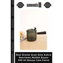 Armoris Özel Üretim Ocak Üstü Kahve Hazırlama Mutfak Eşyası 550 ml Akasya Cam Cezve