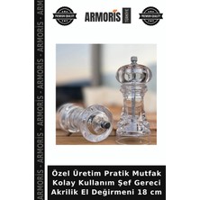 Armoris Özel Üretim Pratik Mutfak Kolay Kullanım Şef Gereci Akrilik El Değirmeni 18 cm