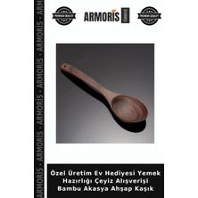 Armoris Özel Üretim Ev Hediyesi Yemek Hazırlığı Çeyiz Alışverişi Bambu Akasya Ahşap Kaşık