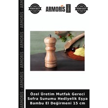 Armoris Özel Üretim Mutfak Gereci Sofra Sunumu Hediyelik Eşya Bambu El Değirmeni 15 cm