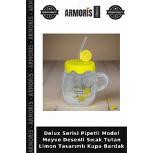 Armoris Delux Serisi Pipetli Model Meyve Desenli Sıcak Tutan Limon Tasarımlı Kupa Bardak
