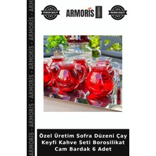 Armoris Özel Üretim Sofra Düzeni Çay Keyfi Kahve Seti Borosilikat Cam Bardak 6 Adet