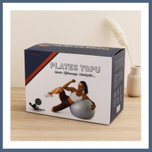 Bezos Pilates Topu 60 cm - Renkli Çizgili Plastik BZS10