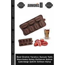 Armoris Özel Üretim Yaratıcı Sunum Tatlı Hazırlama Kolay Kullanım Kahve Çekirdeği Şekilli Silikon Kalıp
