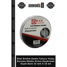Armoris Özel Üretim Zemin Tutucu Yüzey Koruma Mekân Ürünü Kaydırmaz Siyah Bant 25 mm x 10 mt