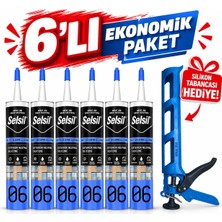 Selsil Nötr Dış Cephe Silikonu Siyah 6'lı Ekonomik Paket(Silikon Tabancası Hediye)