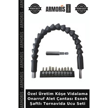 Armoris Özel Üretim Köşe Vidalama Onarruf Alet Çantası Esnek Şaftlı Tornavida Ucu Seti