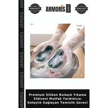 Armoris Premium Silikon Bulaşık Yıkama Eldiveni Mutfak Yardımcısı Kolaylık Sağlayan Temizlik Gereci