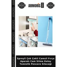 Armoris Spreyli Çek Çekli Camsil Fırça Aparatı Cam Silme Kolay Temizlik Pencere Sileceği