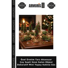 Armoris Özel Üretim Tarz Aksesuar Çay Saati Süsü Salon Objesi Dekoratif Mini Yapay Kokina Süs