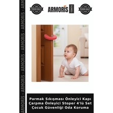 Armoris Parmak Sıkışması Önleyici Kapı Çarpma Önleyici Stoper 4'lü Set Çocuk Güvenliği Oda Koruma