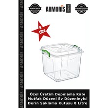 Armoris Özel Üretim Depolama Kabı Mutfak Düzeni Ev Düzenleyici Derin Saklama Kutusu 8 Litre