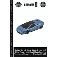 Armoris Delux Serisi Genç Odası Dekoratif Obje Araç Süsü Mavi Model Araba Tasarımlı Hoparlör - Bluetooth USB