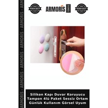 Armoris Silikon Kapı Duvar Koruyucu Tampon 4lü Paket Sessiz Ortam Günlük Kullanım Görsel Uyum