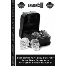 Armoris Özel Üretim Parti Süsü Dekoratif Detay Şölen Detayı Kuru Kafa Şekilli Silikon Buz Kalıbı