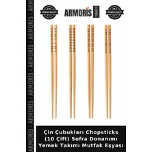 Armoris Çin Çubukları Chopsticks (10 Çift) Sofra Donanımı Yemek Takımı Mutfak Eşyası
