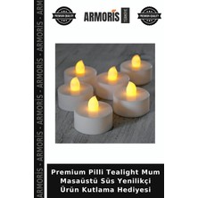 Armoris Premium Pilli Tealight Mum Masaüstü Süs Yenilikçi Ürün Kutlama Hediyesi