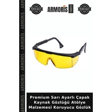 Armoris Premium Sarı Ayarlı Çapak Kaynak Gözlüğü Atölye Malzemesi Koruyucu Gözlük