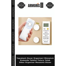 Armoris Yapışkanlı Duvar Organizeri Mıknatıslı Kumanda Telefon Tutucu Yatak Odası Organizer Masaüstü Düzen