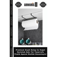 Armoris Premium Siyah Dolap Içi Kağıt Havluluk Askı Yer Tasarrufu Pratik Aparat Mutfak Düzenleyici