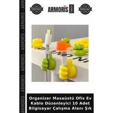 Armoris Organizer Masaüstü Ofis Ev Kablo Düzenleyici 10 Adet Bilgisayar Çalışma Alanı Şık