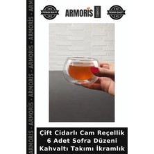Armoris Çift Cidarlı Cam Reçellik 6 Adet Sofra Düzeni Kahvaltı Takımı Ikramlık