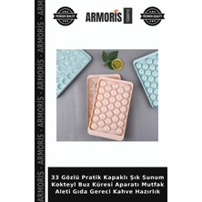 Armoris 33 Gözlü Pratik Kapaklı Şık Sunum Kokteyl Buz Küresi Aparatı Mutfak Aleti Gıda Gereci Kahve Hazırlık