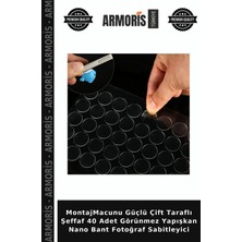 Armoris Montajmacunu Güçlü Çift Taraflı Şeffaf 40 Adet Görünmez Yapışkan Nano Bant Fotoğraf Sabitleyici
