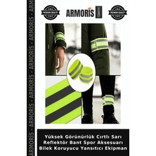 Armoris Yüksek Görünürlük Cırtlı Sarı Reflektör Bant Spor Aksesuarı Bilek Koruyucu Yansıtıcı Ekipman