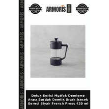 Armoris Delux Serisi Mutfak Demleme Aracı Bardak Demlik Sıcak Içecek Gereci Siyah French Press 420 ml