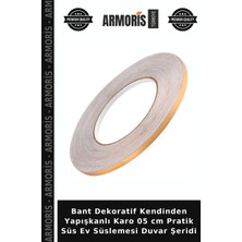 Armoris Bant Dekoratif Kendinden Yapışkanlı Karo 05 cm Pratik Süs Ev Süslemesi Duvar Şeridi