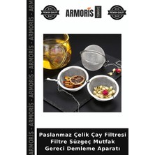 Armoris Paslanmaz Çelik Çay Filtresi Filtre Süzgeç Mutfak Gereci Demleme Aparatı