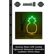 Armoris Ananas Neon LED Lamba Eğlenceli Aksesuar Komodin Lambası Vitrin Süsü