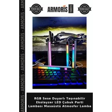 Armoris Rgb Sese Duyarlı Taşınabilir Ekolayzer LED Çubuk Parti Lambası Masaüstü Atmosfer Lamba
