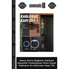 Armoris Delux Serisi Bağlantı Elemani Güvenlik Fonksiyonel Ürün Siyah Kablosuz Su Geçirmez Kapı Zili