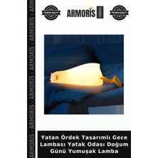 Armoris Yatan Ördek Tasarımlı Gece Lambası Yatak Odası Doğum Günü Yumuşak Lamba