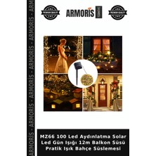 Armoris MZ66 100 LED Aydınlatma Solar LED Gün Işığı 12M Balkon Süsü Pratik Işık Bahçe Süslemesi
