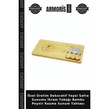 Armoris Özel Üretim Dekoratif Tepsi Sofra Sunumu Ikram Tabağı Bambu Peynir Kesme Sunum Tahtası