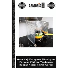 Armoris Ocak Yağ Koruyucu Alüminyum Paravan Pişirme Yardımcısı Rüzgar Kesici Piknik Gereci