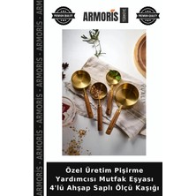 Armoris Özel Üretim Pişirme Yardımcısı Mutfak Eşyası 4'lü Ahşap Saplı Ölçü Kaşığı