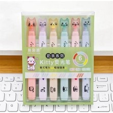 TeknoKapsül Maxx CH-519 6 Renk Fosforlu Kalem Set Kitty