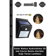 Armoris Solar Bahçe Aydınlatma 20 LED Çevre Dostu Koridor Işığı Teras Lambası