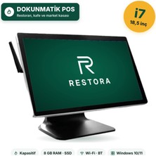 Posa Restora 18,5 İnç Dokunmatik POS Bilgisayar Intel Core i7 8 GB RAM SSD Wi-Fi Restoran Kafe Market Kasa PC