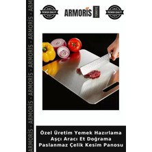 Armoris Özel Üretim Yemek Hazırlama Aşçı Aracı Et Doğrama Paslanmaz Çelik Kesim Panosu
